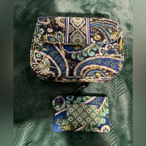Vera Bradley Blue and Green Patterned Women's Bag Set